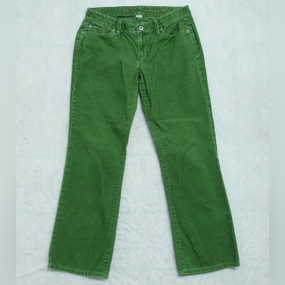 🔥SALE🔥Loft Original Mid Rise Green Corduroy Pant Sz 6P